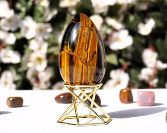 Brown Tiger Eye Stone Beautiful | Large ~ | 80X50MM |  Charged Egg High Vibration Metaphysical Meditation Egg