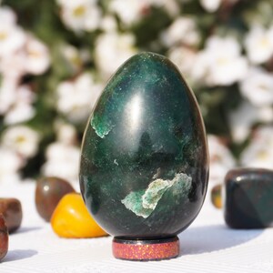 Green Kyanite Egg Stone Large 70MM Green Kyanite Egg Stone Healing Charged Egg High Vibration Metaphysical Meditation Egg image 8