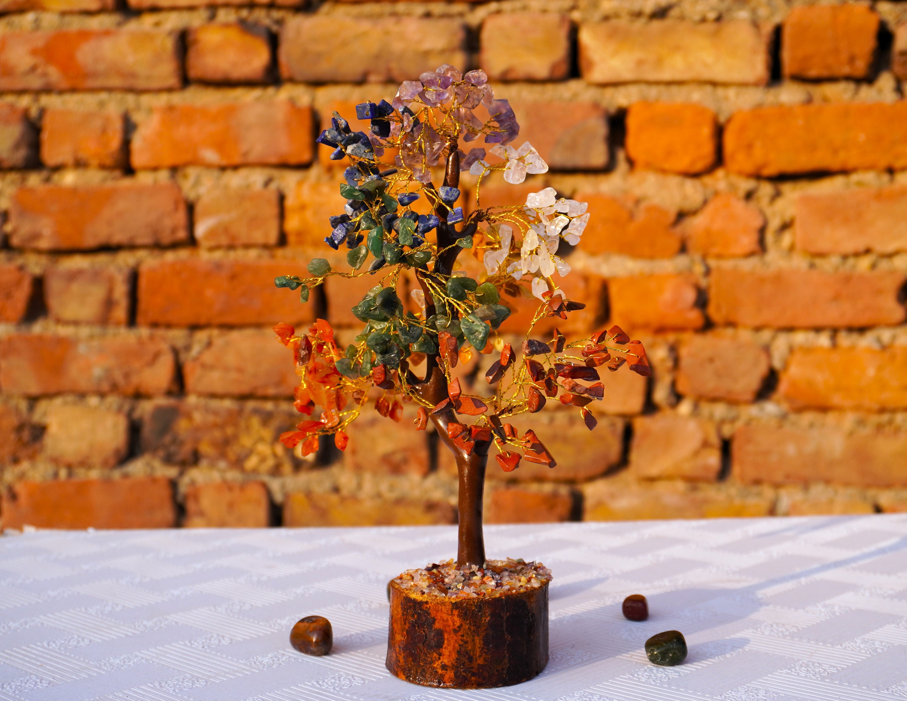 7つのチャクラの宝石の木：手作りのレイキヒーリングクリスタルツリー