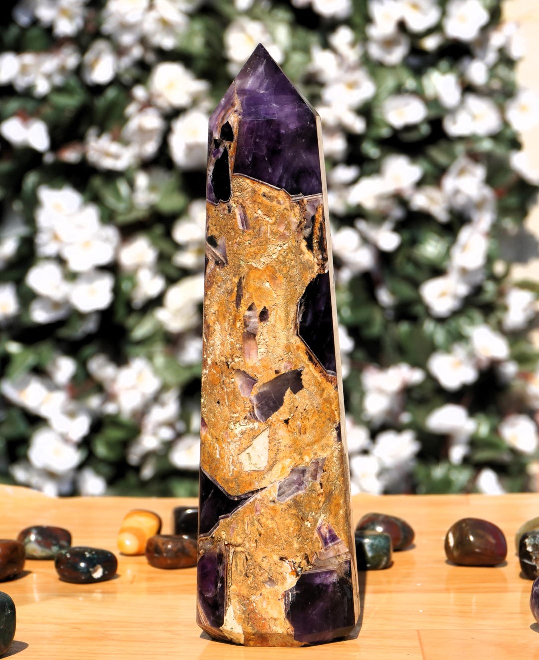 Large Blue Amethyst Obelisk Tower: Healing Auralite-23 Crystal