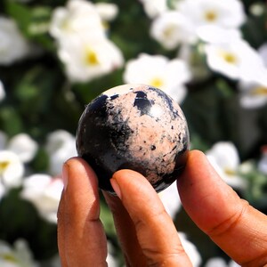 Natural Black Tourmaline Sphere: Metaphysical Healing Crystal (65 MM)