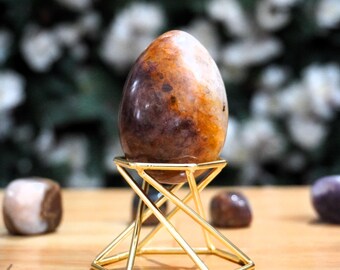 Golden Healer Quartz Egg: High Vibration Meditation Stone (55x40MM)