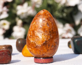 Golden Healer Quartz Egg: High Vibration Metaphysical Stone (60MM)