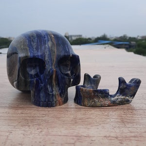 Sodalite Skull Crystal Skull Carved Skull | 2.3 K.G | Energy Sodalite Skull Crystal Skull Healing  Metaphysical Meditation Power Skull.