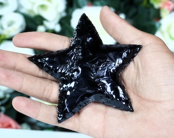 4" Black Obsidian Star | Handcrafted Crystal Metaphysical Stone