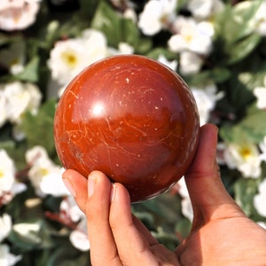 Red Jasper Stone | 85MM | Minerals Healing  Metaphysical, Meditation, Extra Quality, Crystal Healing Sphere.