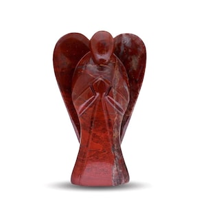 Large Red Jasper Angel: Healing Crystal Stone, Handmade (6.5 inch)