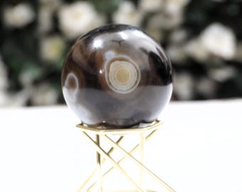 Black Banded Agate Sphere: Polished Healing Crystal (50MM)
