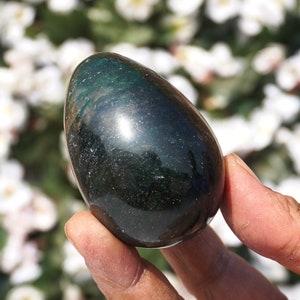 Green Kyanite Egg Stone Large 70MM Green Kyanite Egg Stone Healing Charged Egg High Vibration Metaphysical Meditation Egg image 9