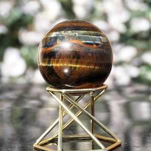 Esfera de cristal de ojo de tigre azul (50 mm): piedra metafísica curativa