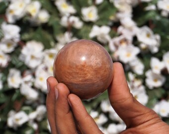 Peach Mondstein Sphäre: 55 mm Energiestein, Bürodekoration