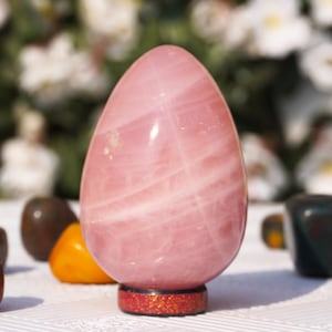 Rose Quartz Egg: Natural Pink Healing Crystal (65MM)