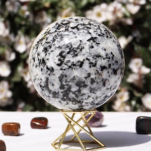 Flashy Rainbow Moonstone Sphere: Natural Crystal Ball (100MM)