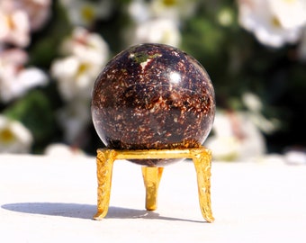 Esfera de cristal de granate rojo: Piedra curativa natural (50 mm)