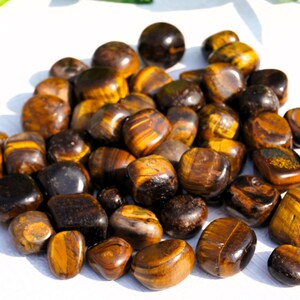 Brown Tiger Eye Tumbled Stones: Healing Crystals, Meditation Stones