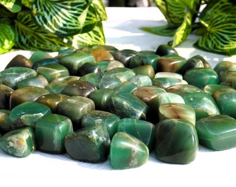 Beautiful Tumbled Stones A++ Green Jade Stone Healing Metaphysical Meditation Tumbled Stone Areum/Fountain Stone