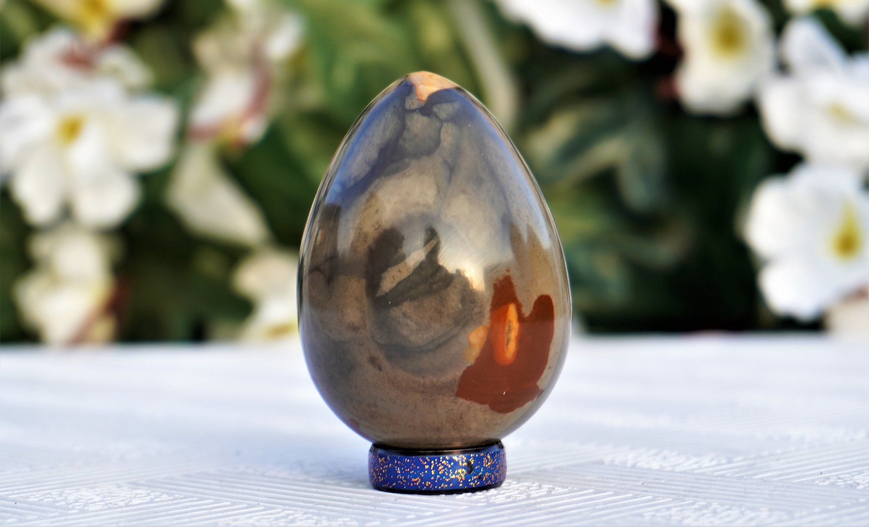 ポリクロームジャスパーエッグストーン：大型ヒーリング瞑想クリスタル