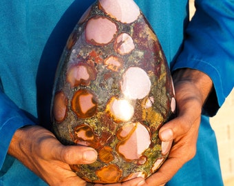 Large Polished Egg | 230MM | Pink King Cobra Jasper Stone Minerals Metaphysical Large EGG.