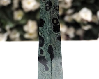 Torre Obelisco de Jaspe Kambaba: Pedra de Cristal Natural para Cura (125 mm)