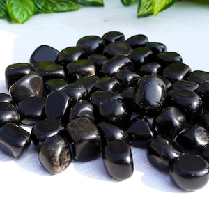 Black Tourmaline Tumbled Stones: Healing Crystals, Metaphysical Meditation