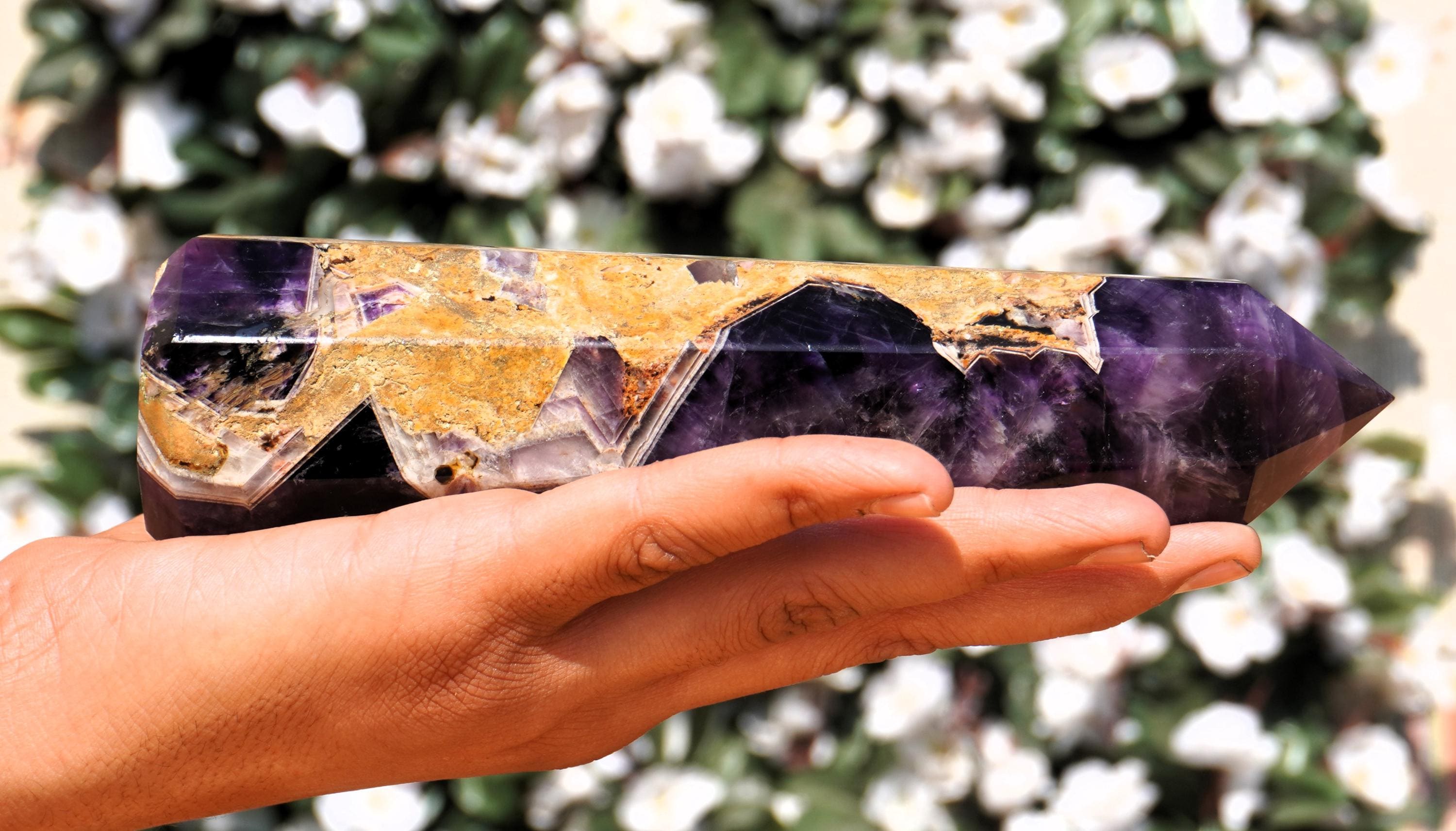 Large Blue Amethyst Obelisk Tower: Healing Auralite-23 Crystal