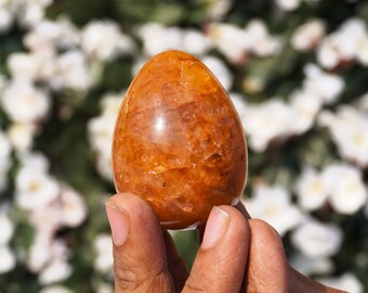 Golden Healer Quartz Stone| Egg Large ~| 60MM Golden Healer Quartz High Vibration Metaphysical Meditation Egg