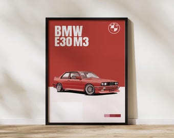 BMW W30M3 Auto Poster, druckbare Kunst, minimalistisches Design, minimalistisches Design, minimalistisches Design, minimalistisches Design