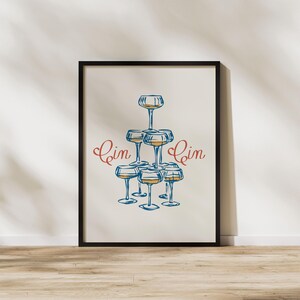 Cin Cin Poster, kitchen wall art prints  coquette aesthetic maximalist decor,wall art printable art kitchen decor Digital Download