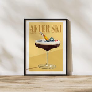 After SKI Cocktail Poster,prints coquette aesthetic maximalist decor vintage wall art printable art,livingroom decor Digital Download