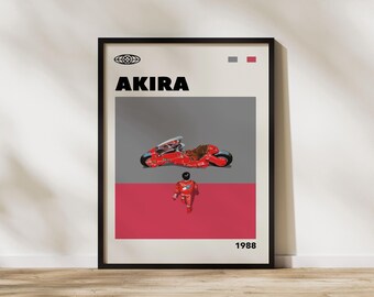 Akira Auto Poster, Drucke kokett ästhetischen maximalistischen Dekor Vintage Wandkunst druckbare Kunst, Wohnzimmerdekor Digitaler Download