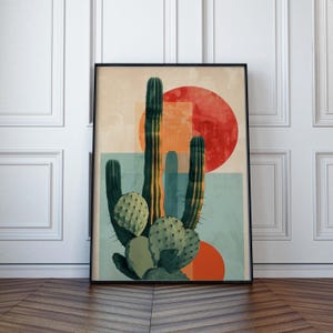 Kaktus Poster,druckbare Kunst, Wohnzimmer Dekor, florales Wandbild, minimalistisches Design, minimalistisch, minimalistisch