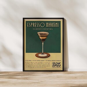 Espresso Martini Cocktail Poster,prints coquette aesthetic maximalist decor vintage wall art printable art,livingroom decor Digital Download