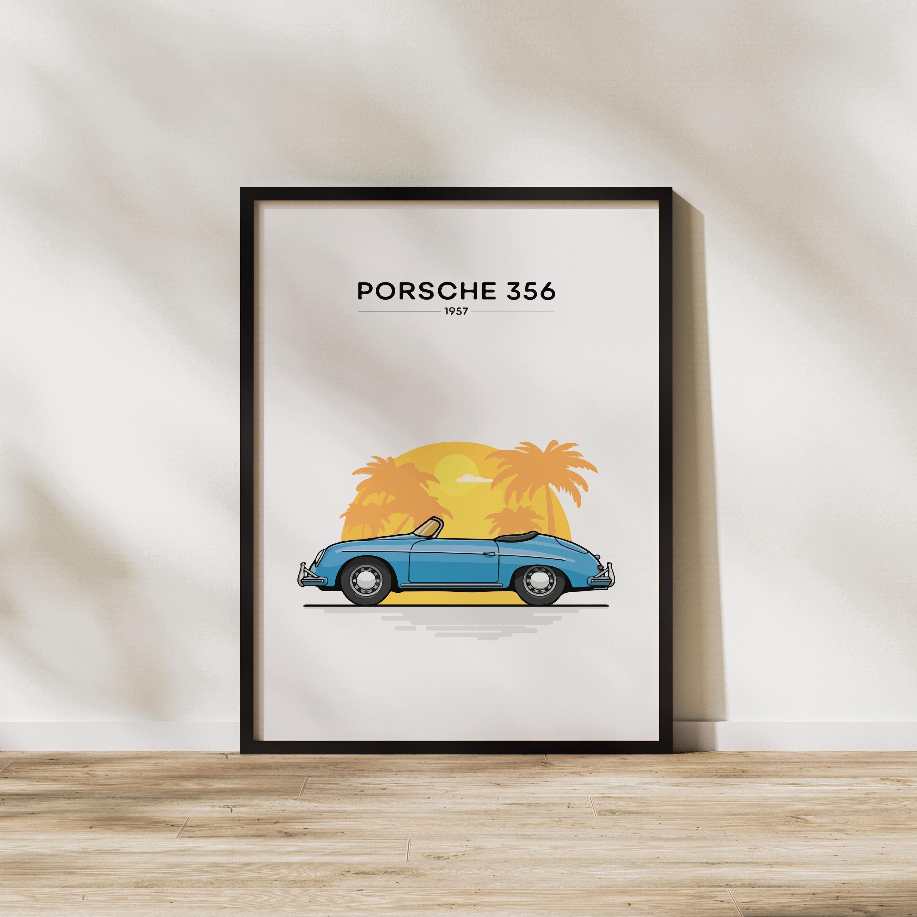 Porsche 356 Car Poster, druckbare Kunst, minimalistisches Design, minimalistisches Design, minimalistisches Design, minimalistisches Poster