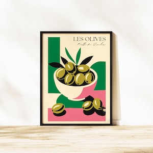 Les Olives kitchen wall art prints,  coquette aesthetic maximalist decor wall art printable art kitchen decor Digital Download