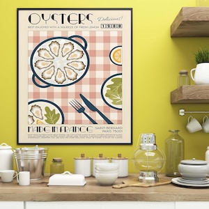 Austern Frankreich Poster, Küche Wand Kunst Drucke kokette ästhetische maximalist Dekor, Wand Kunst druckbare Kunst Küche Dekor Digitaler Download