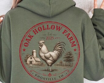Custom Farm Hoodie Chicken Sweatshirt Personalized Women Chicken Shirt Farm Animals Crewneck Gift for Homesteader Funny Farmer Hoody 6726