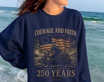 America 4th of July Sweatshirt 1776-2026 Washington 250 Years of Freedom Shirt Patriotic Revolutionary War Tee American History 52026