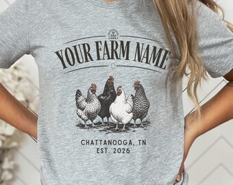 Custom Chicken Farm Shirt Personalized Family Farm Shirt Farm Name Tee Homestead Tee Backyard Chicken Owner Gift Comfort Colors Farm 6626
