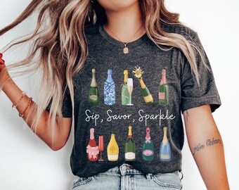Champagne Shirt, Champagne Sweatshirt, Champagne Lover Gift Champagne Bottles T-Shirt Wine  Sweatshirt Bachelorette Party Bridesmaid  #2415