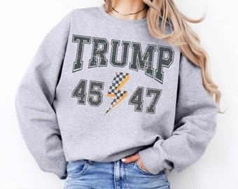 Trump 45 47 Sweatshirt Trump Fight Take America Back Vintage Crewneck Trump 47th President Shirt Republican Shirt Trump 2024 MAGA Trump Fist