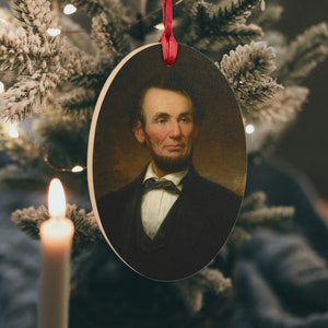 Abraham Lincoln Wooden Christmas Ornament, Old World Christmas Ornament, Antique Christmas Ornaments, Cottagecore Christmas Decor Vintage