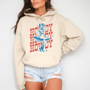 Cowgirl Hoodie Sweatshirt Howdy Retro Crewneck Cute Vintage Western Hoodies Funny Country Girl Pullover Midwest Graphic Hoody Cowgirls Club