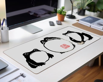 Frog Mousepad Desk Mat Aesthetic, Grumpy Frog Large Computer Mat, Japanese Mouse Pad For Office Desk, Gaming Mousepad, Cute Deskmat Japan