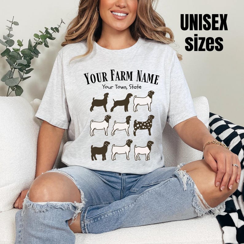Boer Goat Shirt, Show Goat T-Shirt UNISEX, Show Goat Mom Shirt, Goat Gift, America Boer Goat TShirt, Farm Animals Tee, Goat Lover Gift 42924 image 2