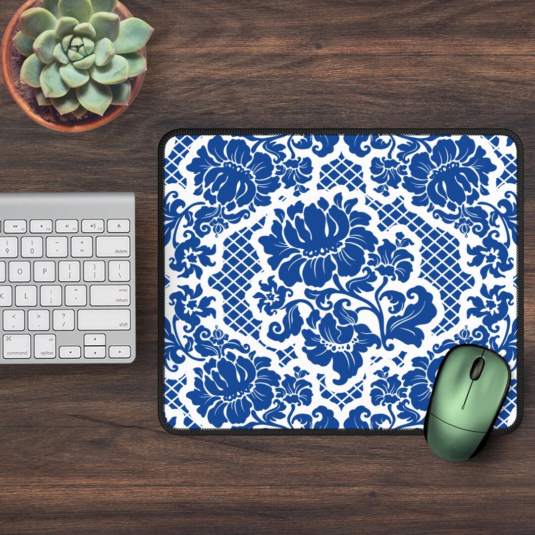 Toile De Jouy Chic Blue White Mouse Pad Chinoiserie Large Vintage ...