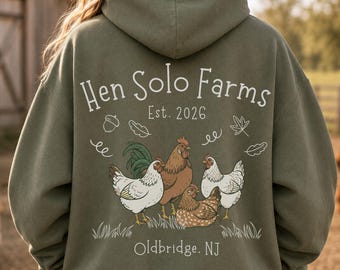 Custom Farm Hoodie, Personalized Chicken Sweatshirt, Chicken Farm Hoodie, Gift for Chicken Lover