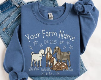 Personalized Nubian Goat Sweatshirt Custom Show Goat Mom Anglo Nubian Goat Shirt Cute Fall Farm Animals Crewneck Gift for Goat Lover 102025