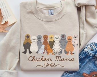Silkie Chicken Sweatshirt Funny Cute Chicken Lover Gift Silkie Mom Crewneck Crazy Chicken Lady Chicken Farmer Pullover Gift for Mom 51325
