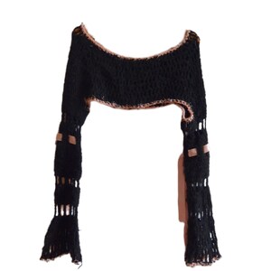 Handmade crochet wool shrug with bell sleeves