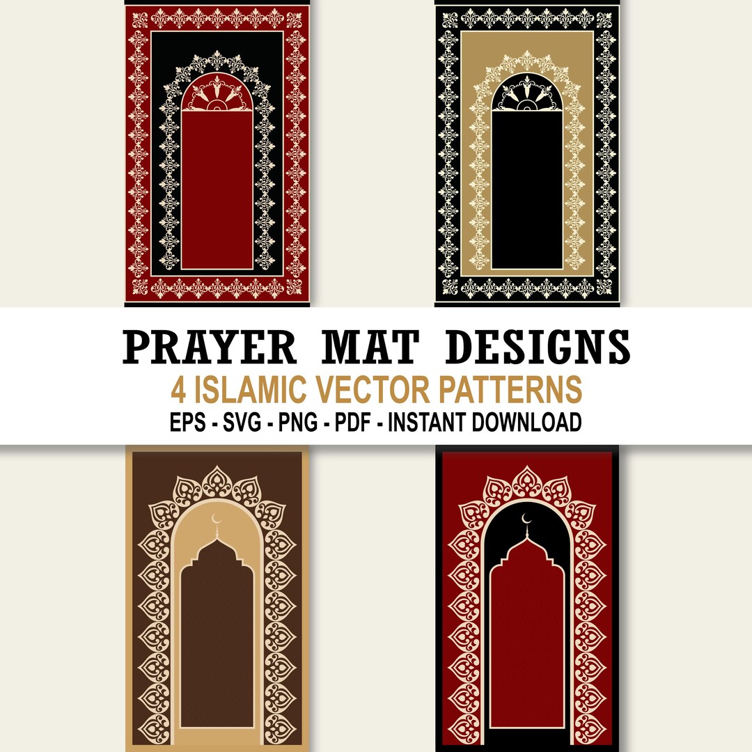 Islamic Prayer Rug Vector Patterns, Ramadan Decor (svg, Eps, Png, Pdf ...